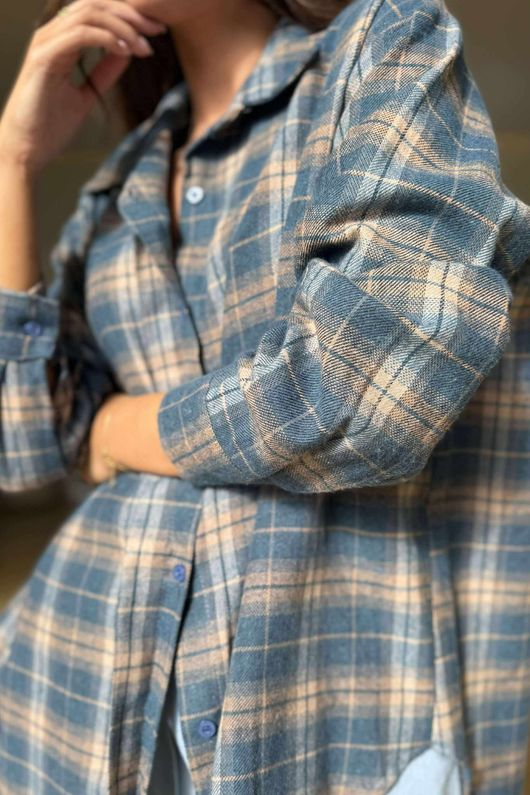 Patrick Plaid Brushed Cotton Shirt Teal